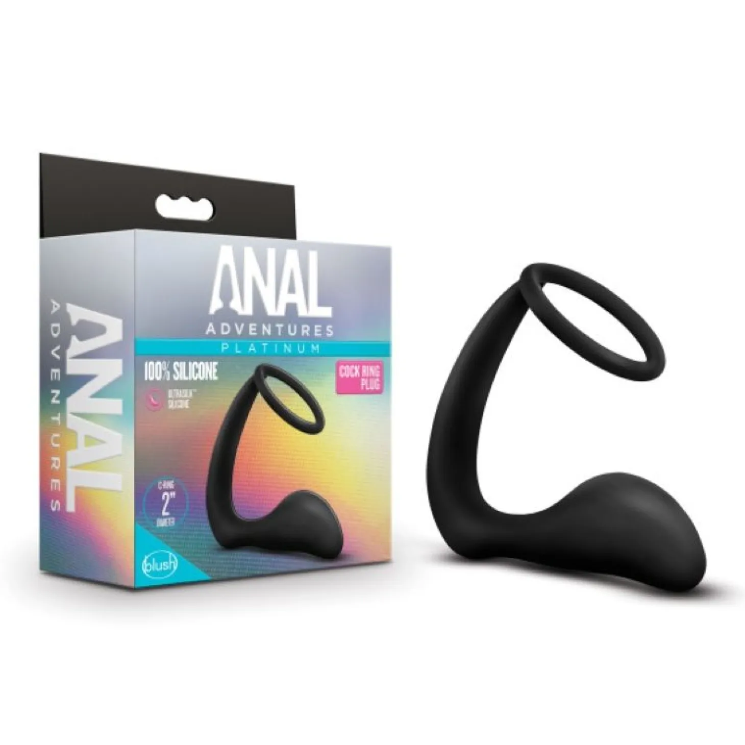 Anal Adventures Platinum - Plug anal avec anneau pénien