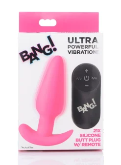 BANG! - Plug Anal Vibrant avec Télécommande - Rose