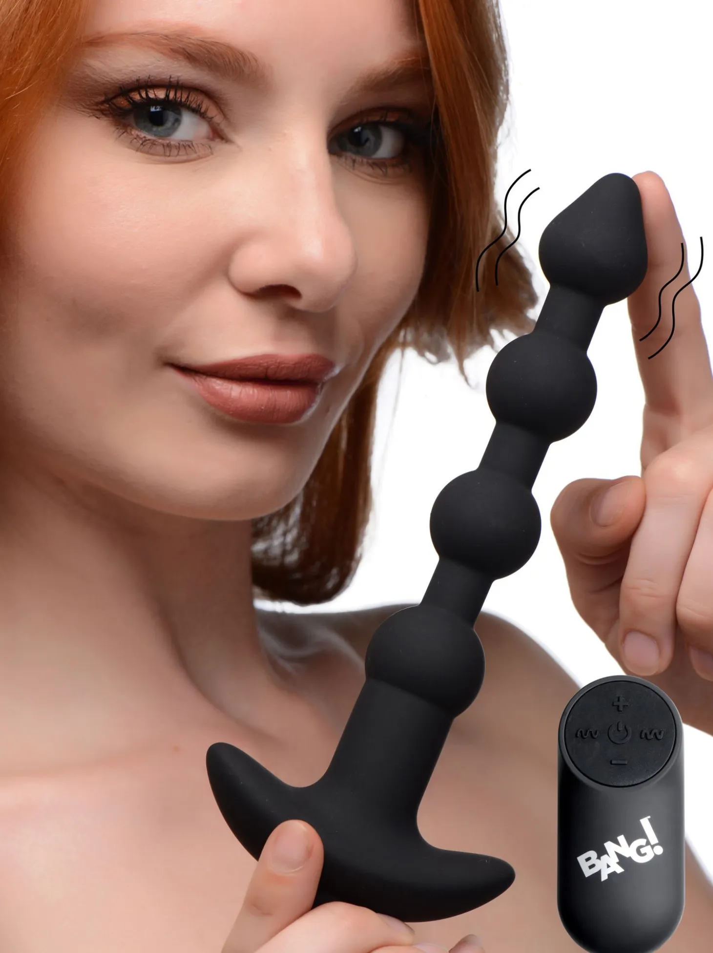 BANG! - 28X Boules Anales Vibrantes en Silicone avec Télécommande - Noir