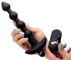 BANG! - 28X Boules Anales Vibrantes en Silicone avec Télécommande - Noir