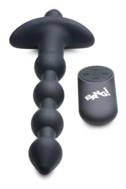 BANG! - 28X Boules Anales Vibrantes en Silicone avec Télécommande - Noir