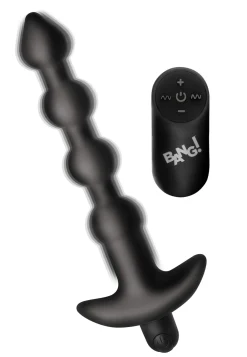 BANG! - 28X Boules Anales Vibrantes en Silicone avec Télécommande - Noir