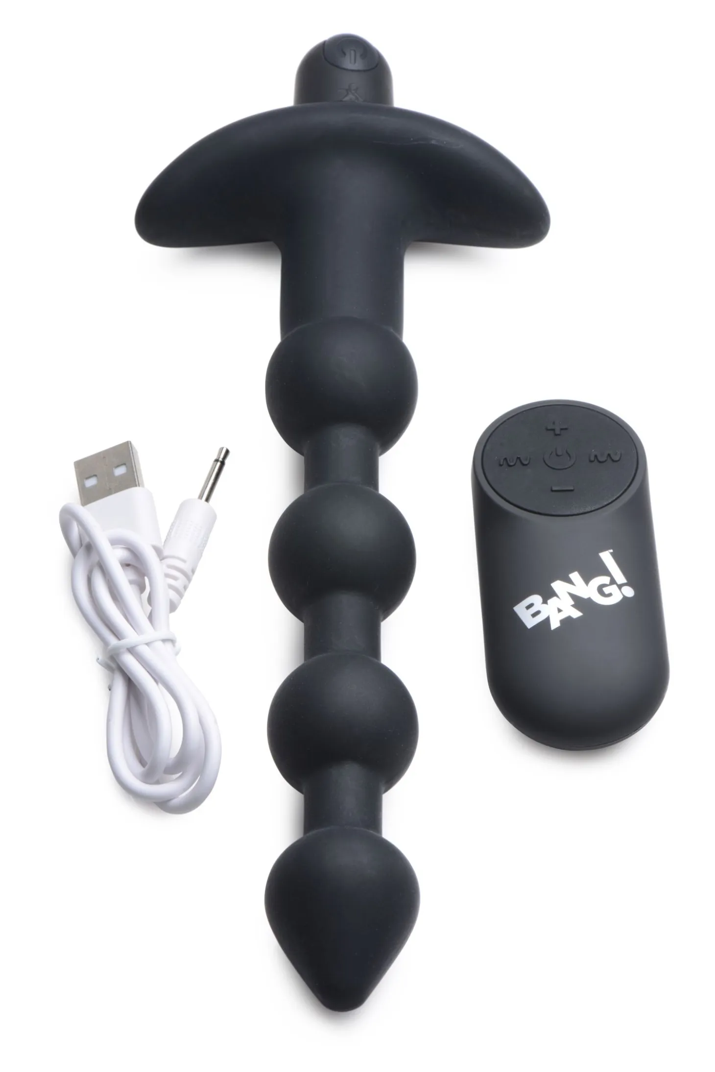 BANG! - 28X Boules Anales Vibrantes en Silicone avec Télécommande - Noir