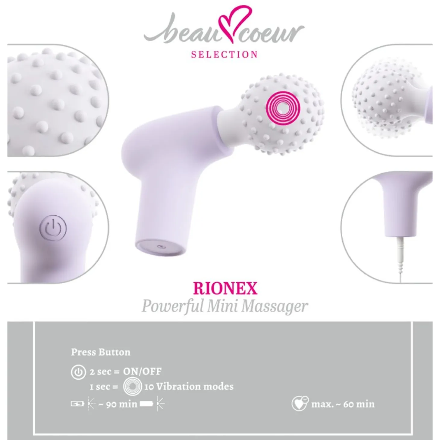 beau cœur - RIONEX Mini Massage Gun - Violet