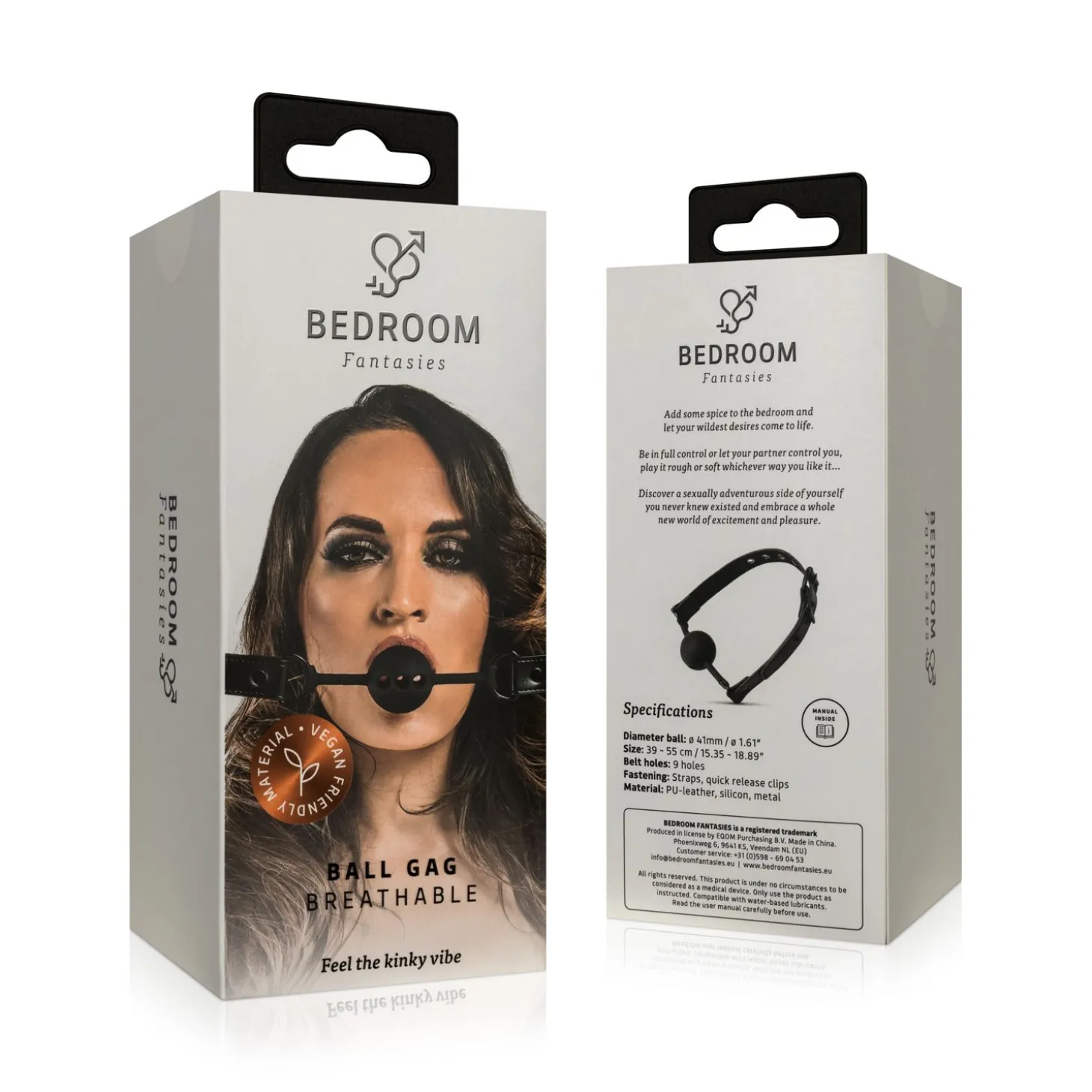 Bedroom Fantasies - Bâillon avec boule en silicone percée - Noir