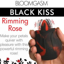BLOOMGASM - Black Kiss Vibrateur Rose Rimming - Rouge/Noir