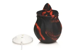 BLOOMGASM - Black Kiss Vibrateur Rose Rimming - Rouge/Noir