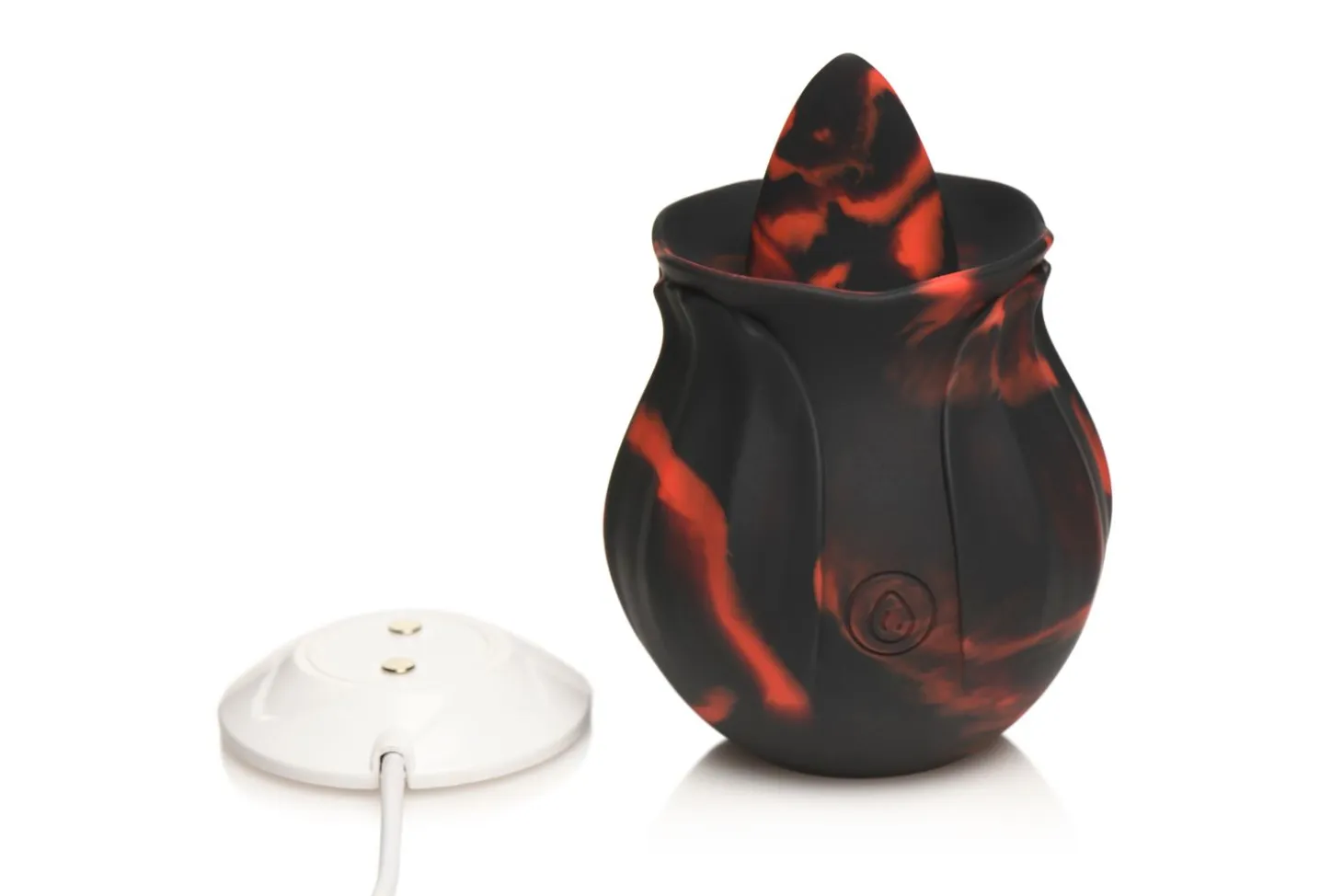 BLOOMGASM - Black Kiss Vibrateur Rose Rimming - Rouge/Noir