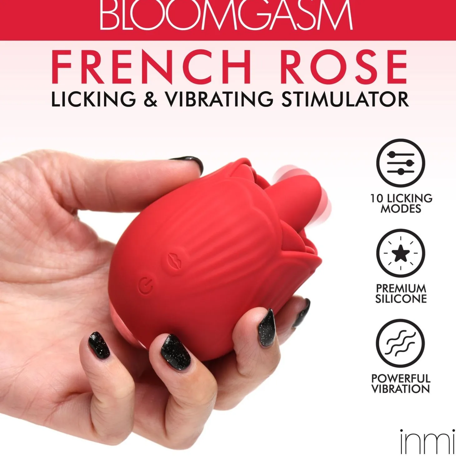 BLOOMGASM - French Rose Stimulateur Léchage et Vibration - Rouge