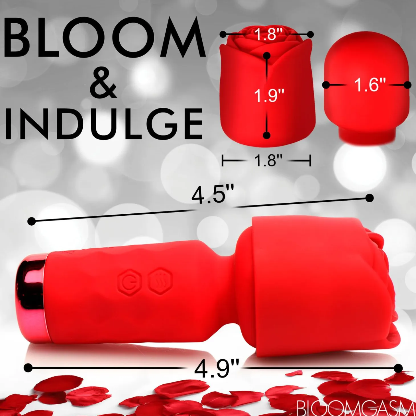 BLOOMGASM - Mini Vibromasseur Pleasure Rose - Rouge
