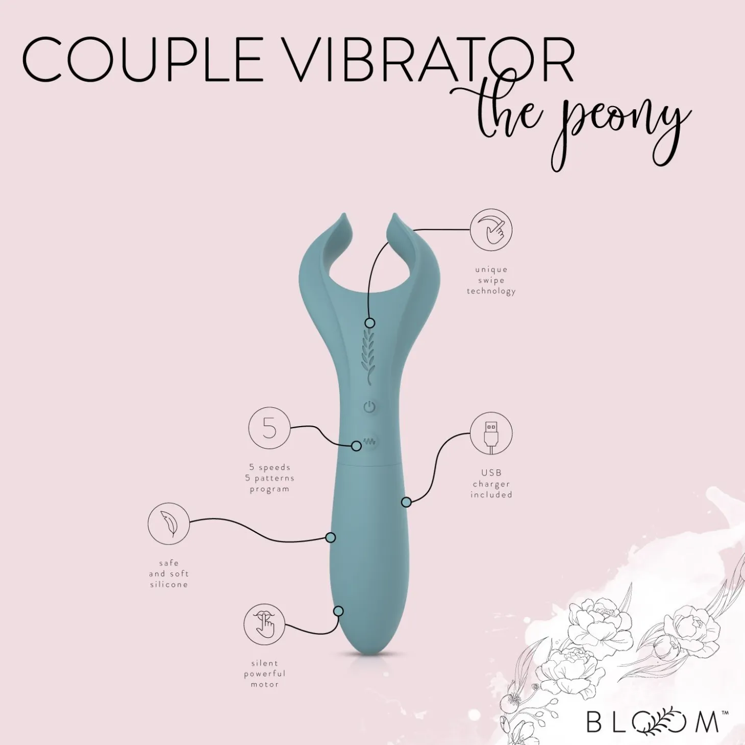 Bloom - The Peony Vibromasseur Couple - Double Vibration