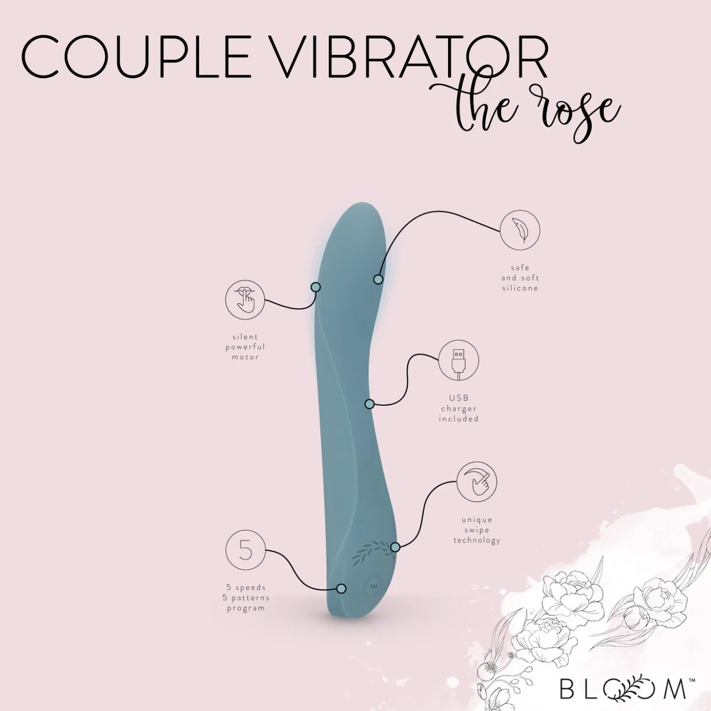 Bloom - The Rose Vibromasseur Point G - Technologie Swipe