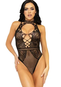 Body en Dentelle Filet - Noir