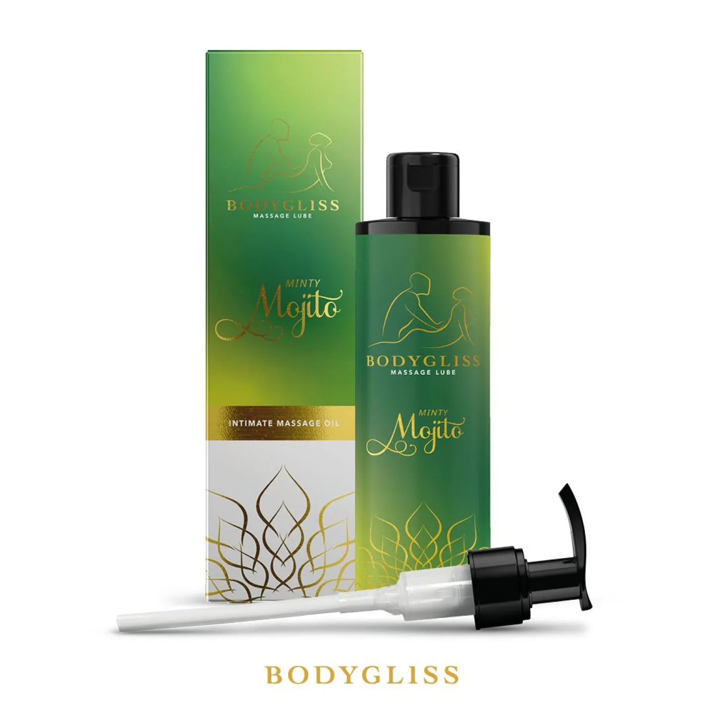 BodyGliss – Huile de Massage et Lubrifiant 2-en-1 Minty Mojito – 150 ml
