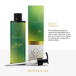BodyGliss – Huile de Massage et Lubrifiant 2-en-1 Minty Mojito – 150 ml