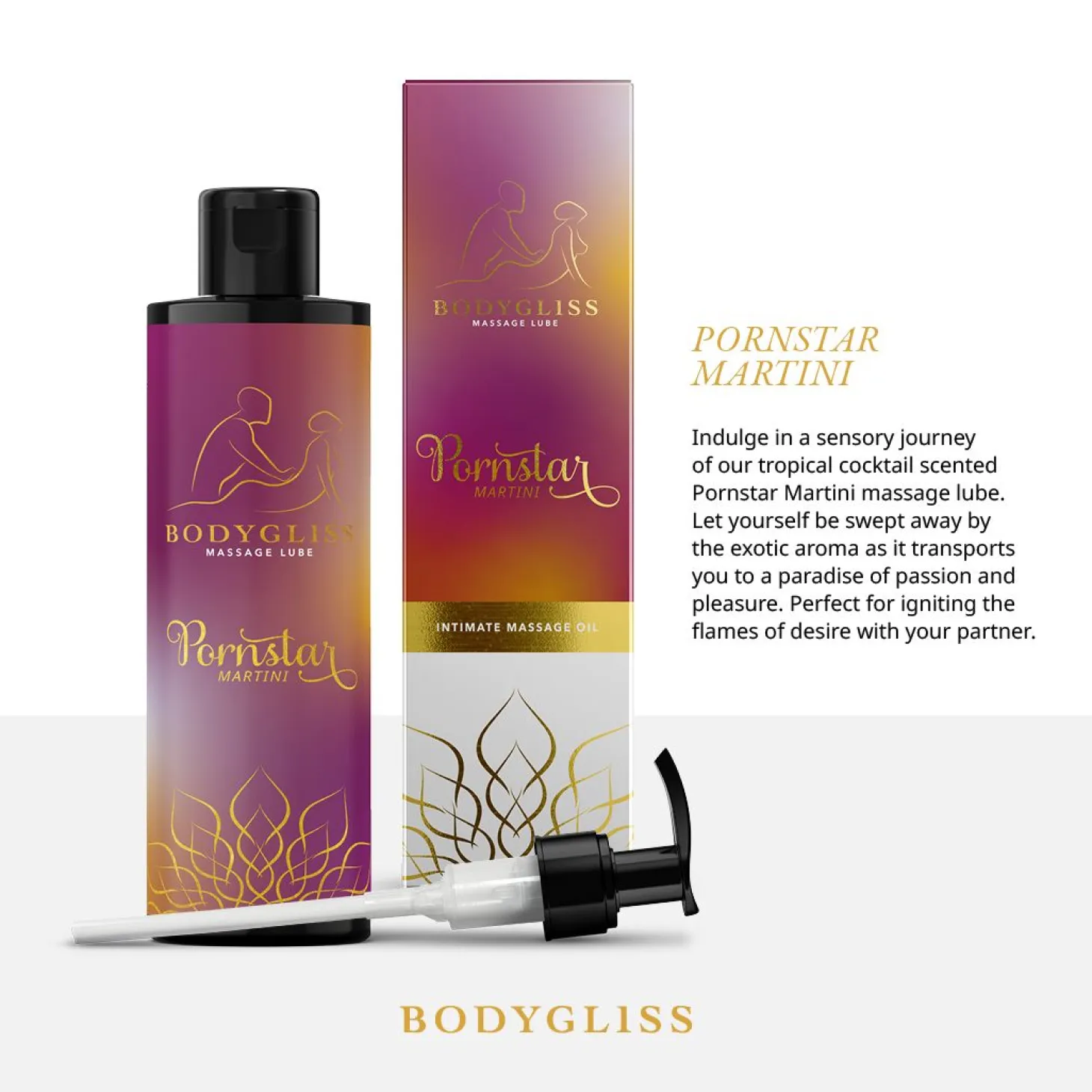 BodyGliss - Huile de Massage et Lubrifiant en 1 Pornstar Martini - 150 ml