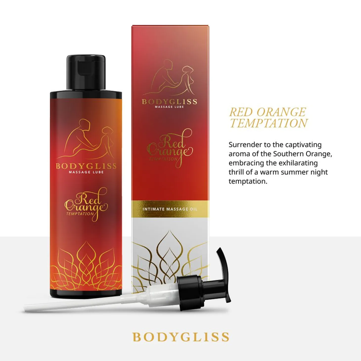 BodyGliss - Huile de massage et lubrifiant Orange sanguine - 150 ml