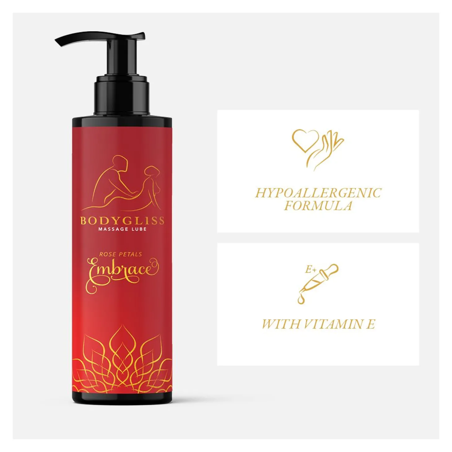 BodyGliss - Huile de massage et lubrifiant aux pétales de rose - 150 ml