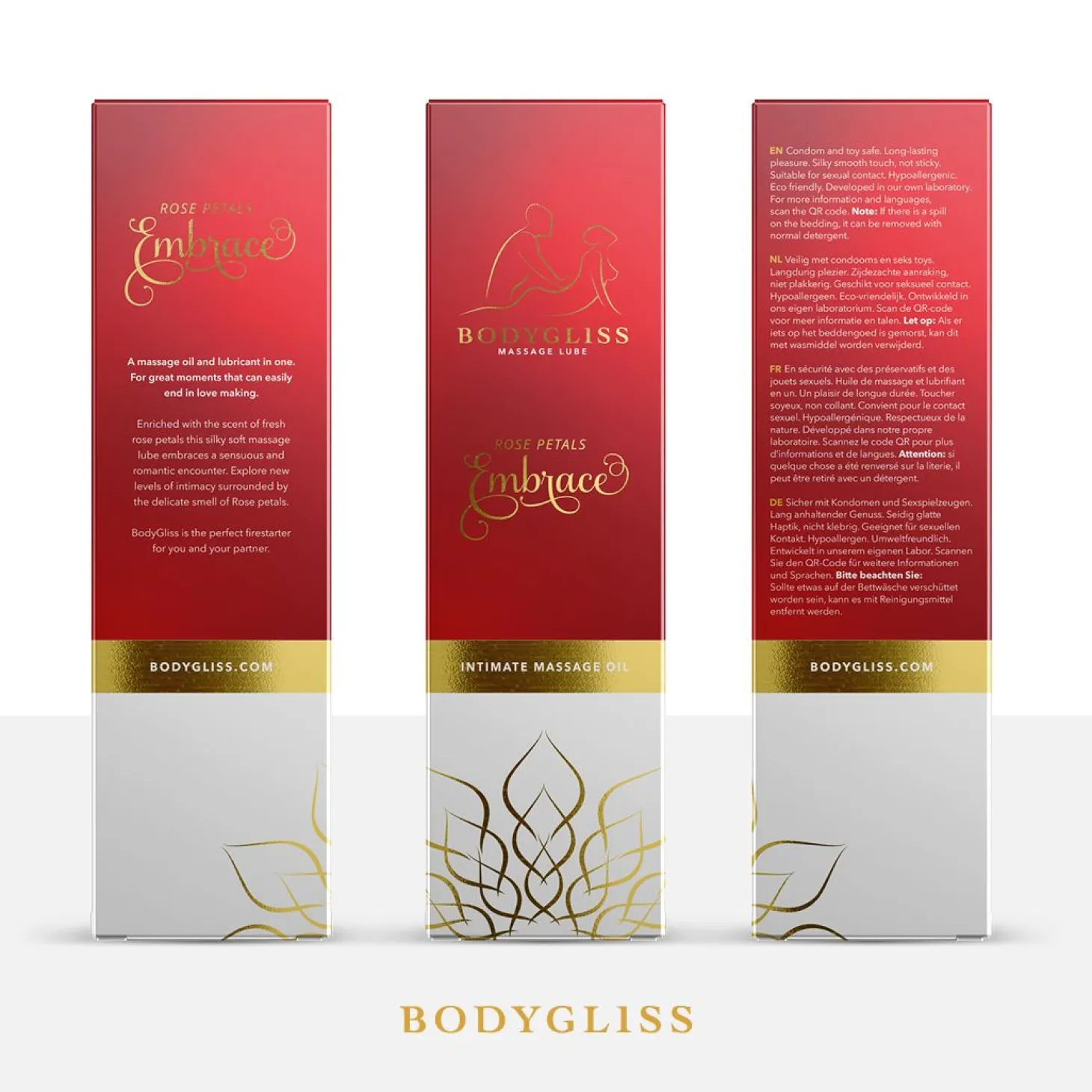 BodyGliss - Huile de massage et lubrifiant aux pétales de rose - 150 ml