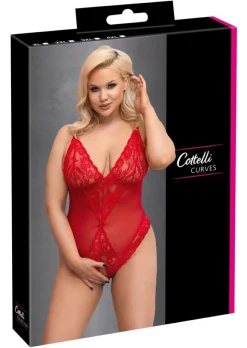 Body ouvert à l'entrejambe - Rouge