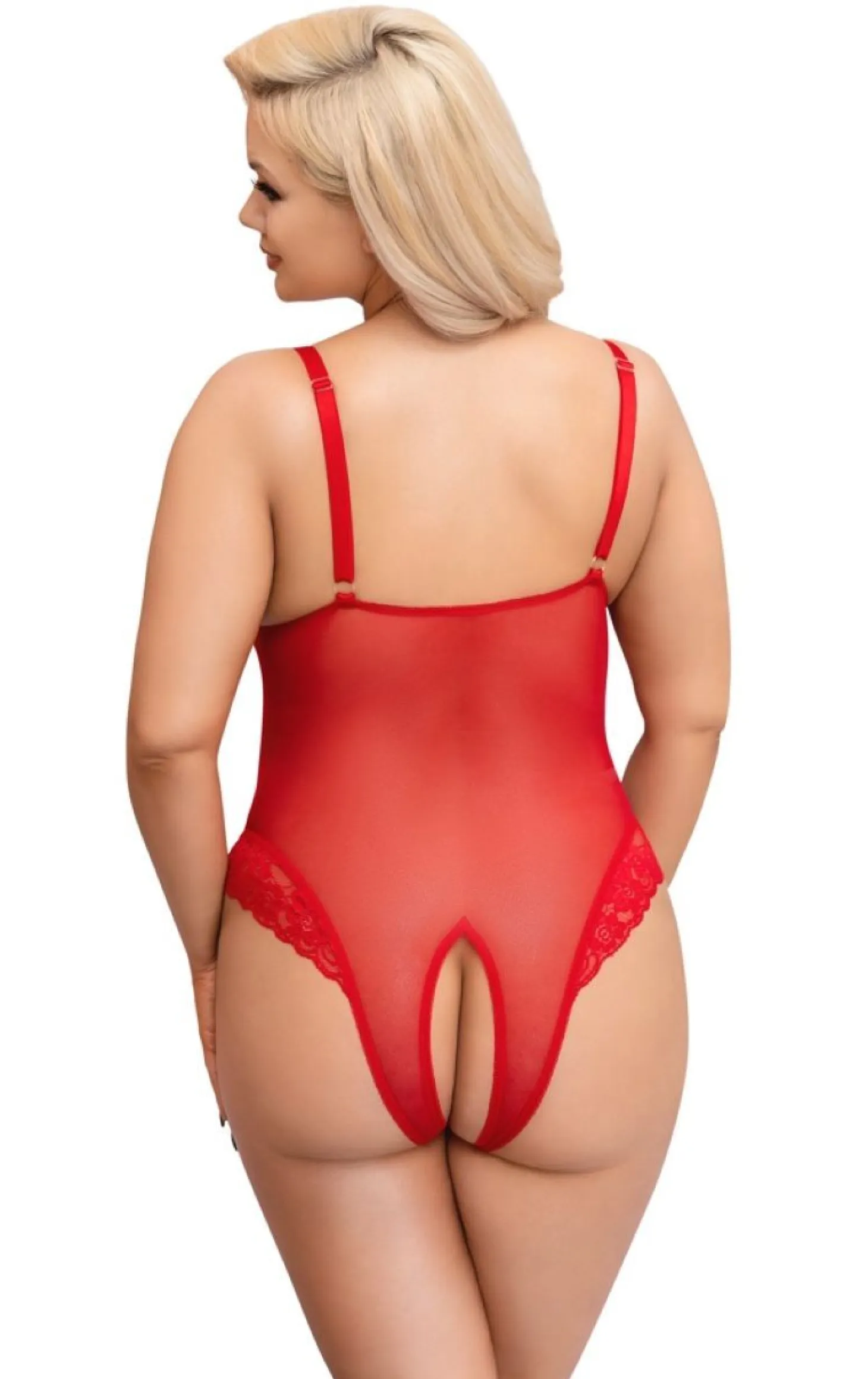 Body ouvert à l'entrejambe - Rouge