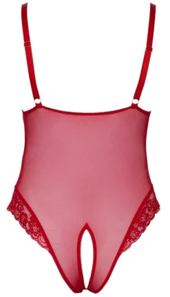 Body ouvert à l'entrejambe - Rouge