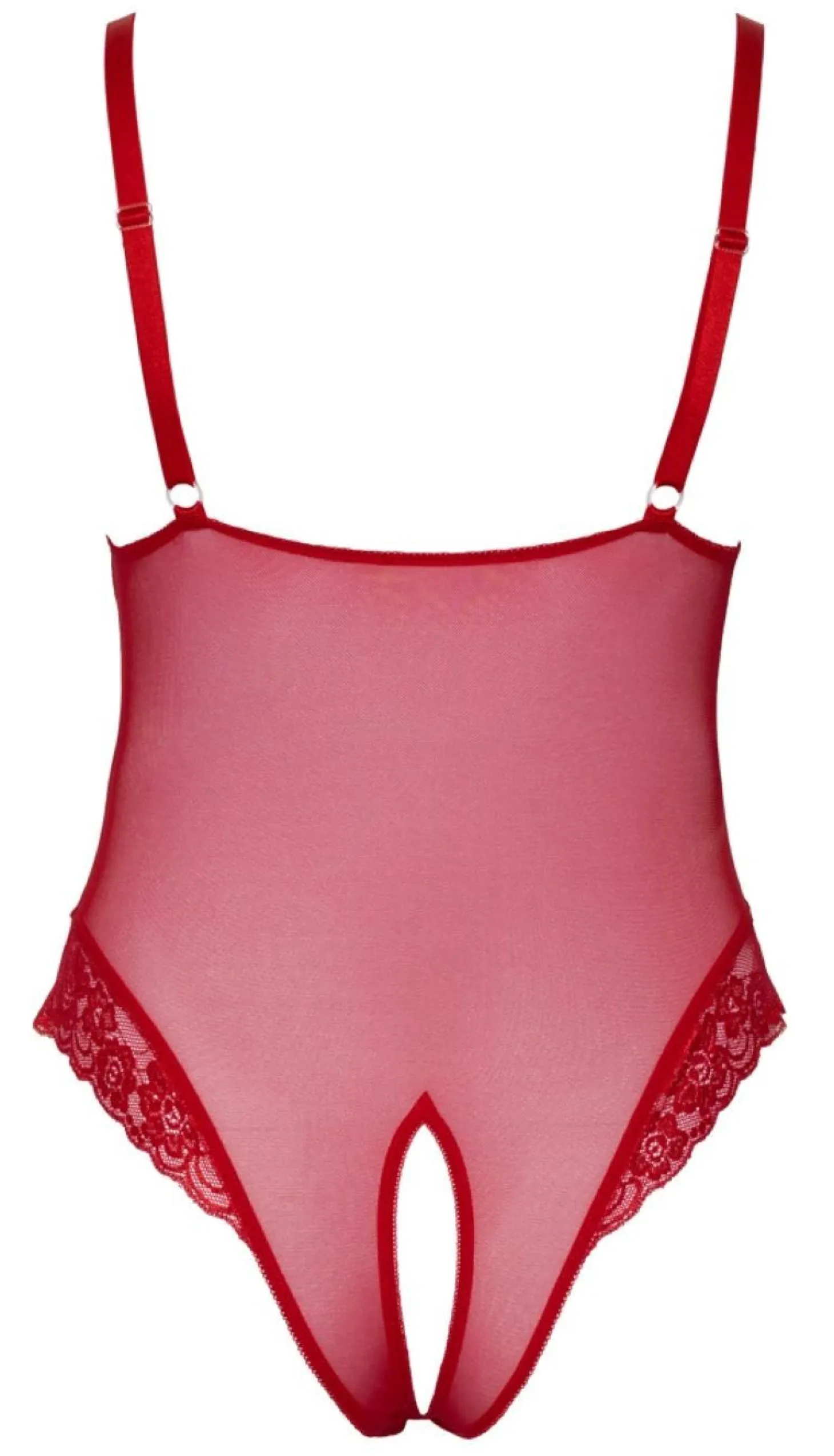 Body ouvert à l'entrejambe - Rouge