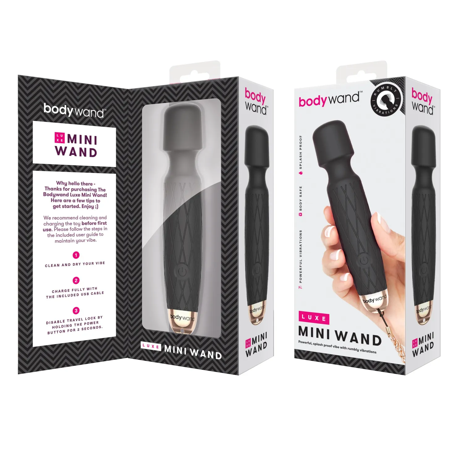 Bodywand - Luxe Mini USB Wand Vibrator Black