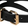 Bondage Baddie - Collier avec anneau - Noir/Doré