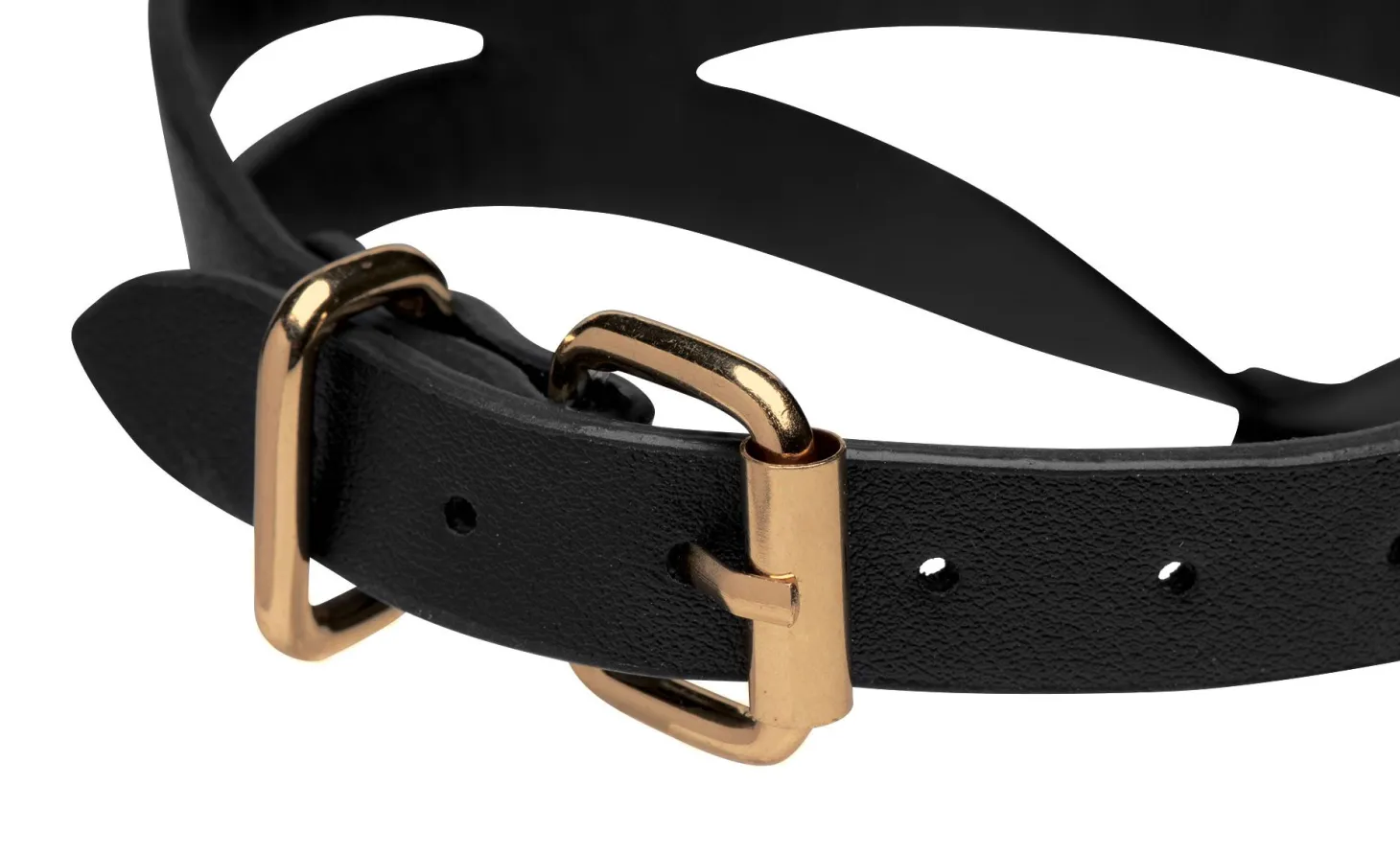 Bondage Baddie - Collier avec anneau - Noir/Doré