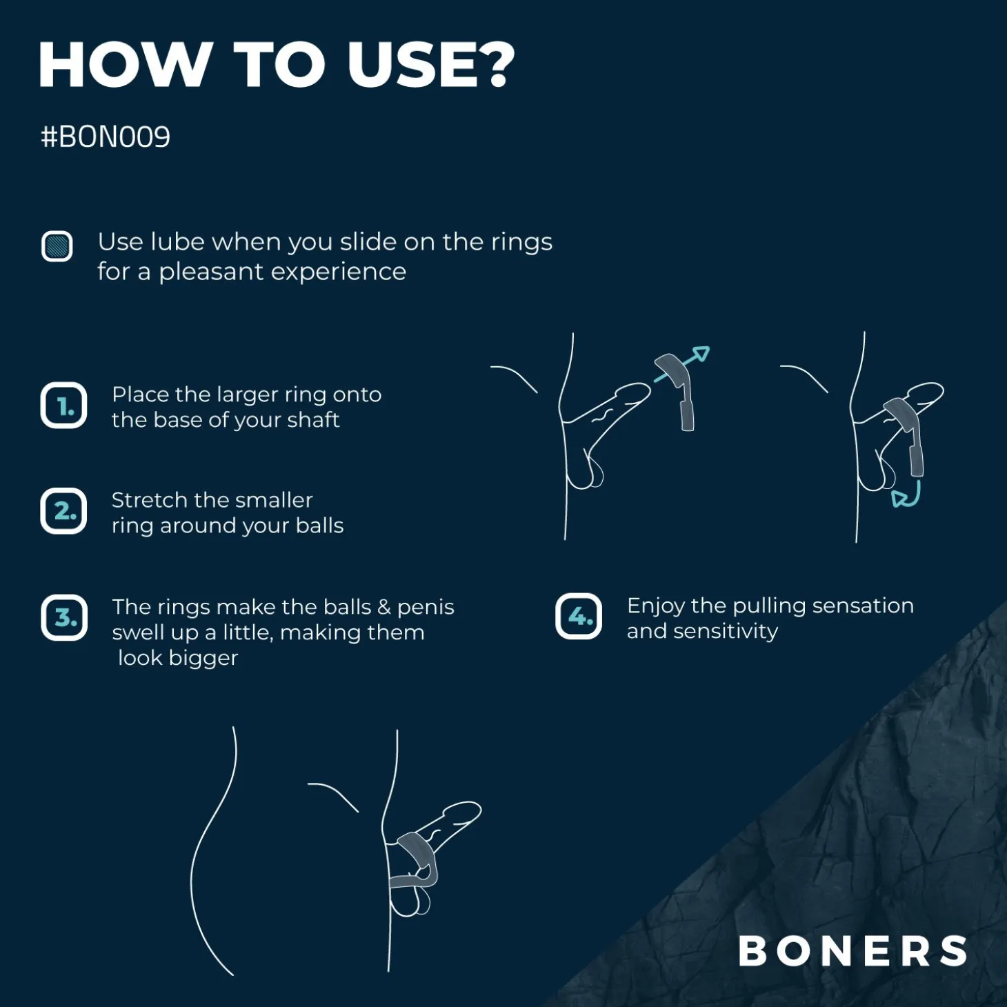 Boners Anneau pénien et séparateur de testicules - Gris