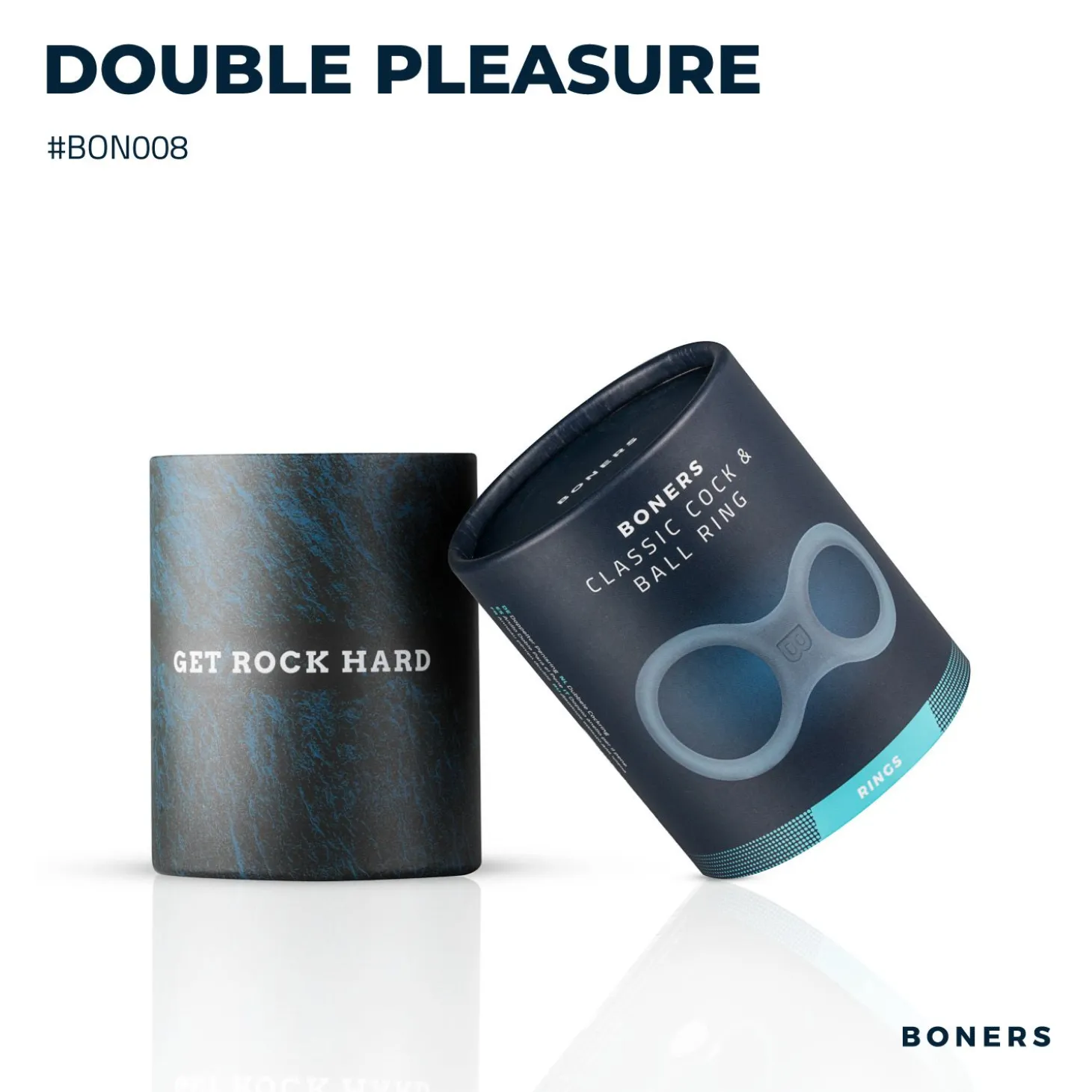Boners - Anneau pénien et séparateur de testicules en silicone - Gris