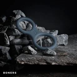 Boners - Anneau pénien et séparateur de testicules en silicone - Gris