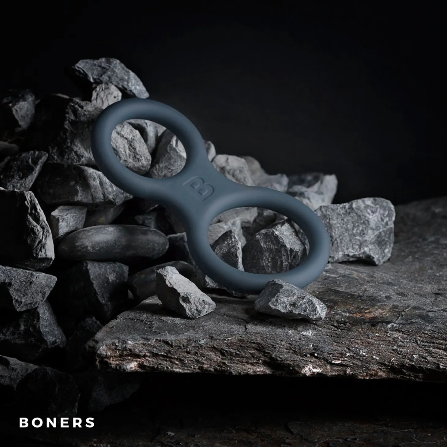 Boners - Anneau pénien et séparateur de testicules en silicone - Gris