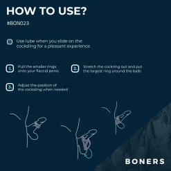 Boners Anneau pénien triple en silicone liquide