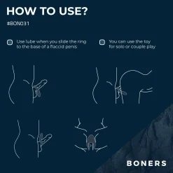 Boners - Anneau pénien vibrant - Gris