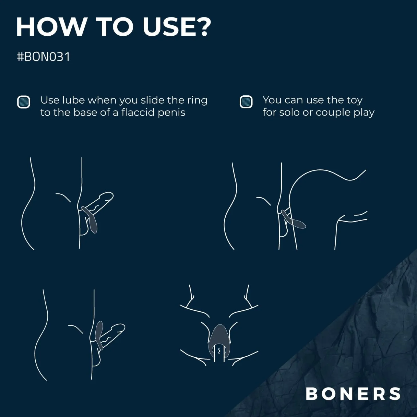 Boners - Anneau pénien vibrant - Gris