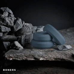 Boners - Kit de 3 anneaux péniens (plats) - Silicone