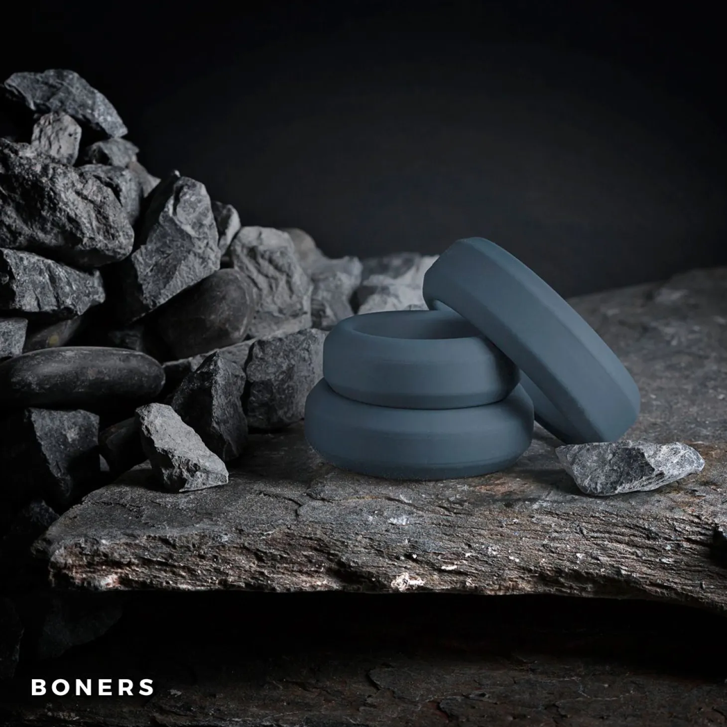 Boners - Kit de 3 anneaux péniens (plats) - Silicone