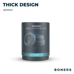 Boners - Kit de 3 anneaux péniens (plats) - Silicone