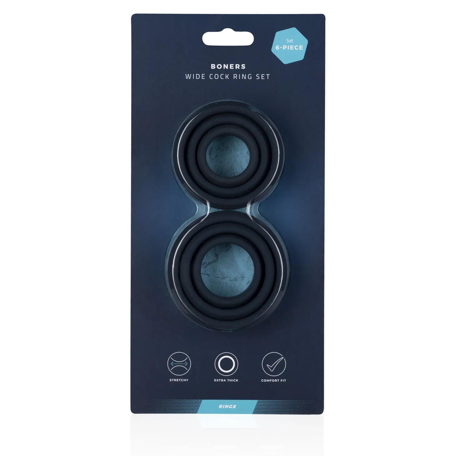 Boners - Lot de 6 anneaux péniens/testiculaires - Silicone