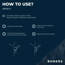 Boners Sangle de pénis et testicules - S/M