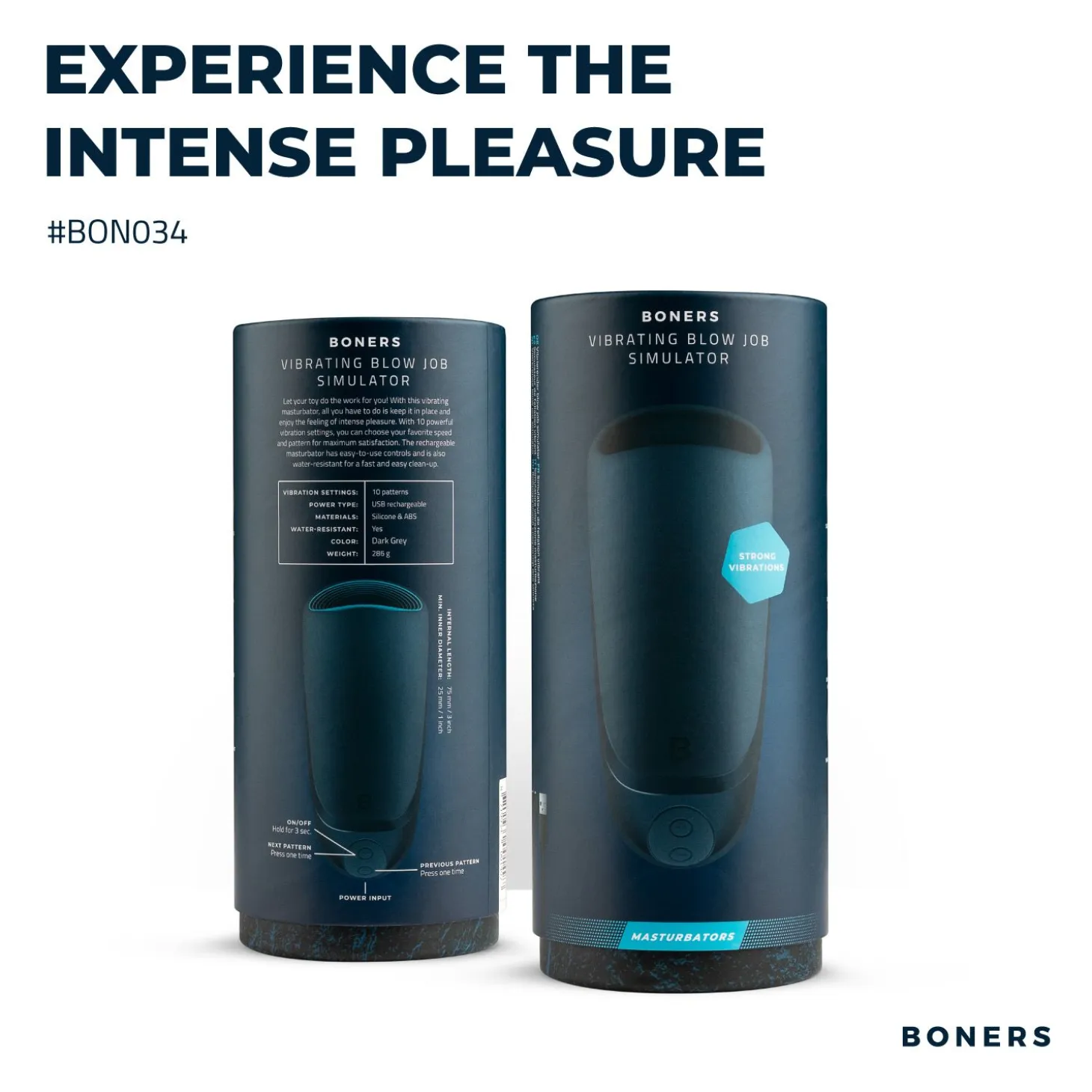 Boners - Simulateur de fellation vibrant - Gris foncé