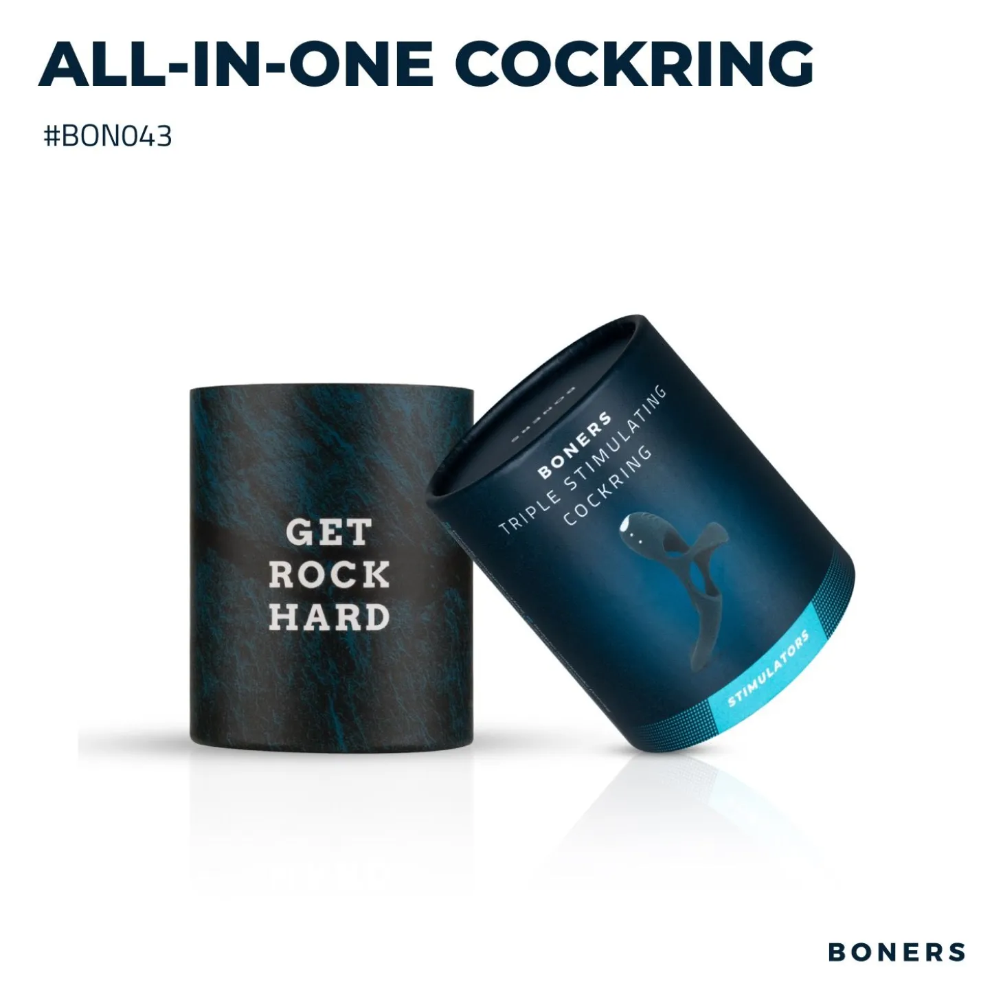 Boners - Triple cockring vibrant - Bleu