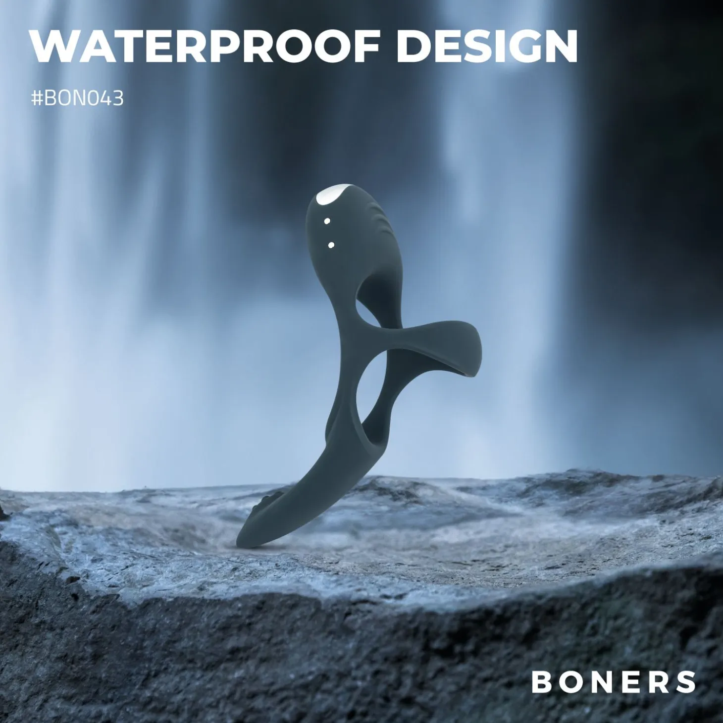 Boners - Triple cockring vibrant - Bleu