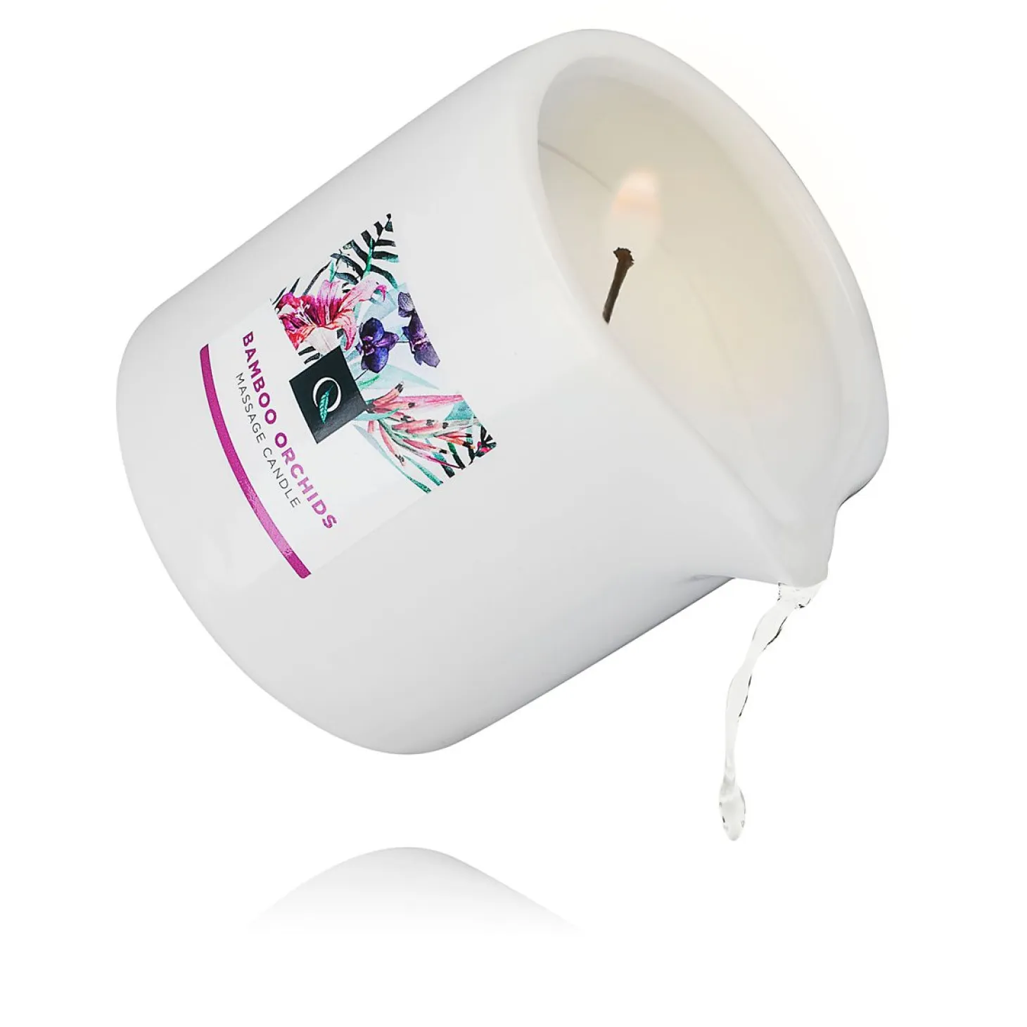 Bougie de massage orchidées en bambou Exotiq - 200 g