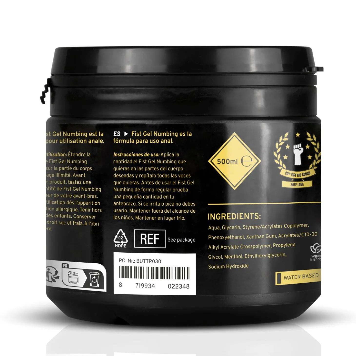 BUTTR - Gel Pour Fisting Anesthésiant - 500 ml