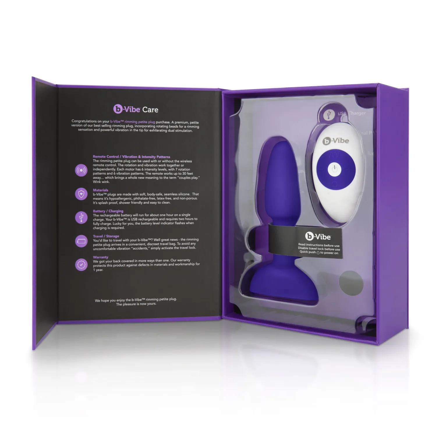 B-Vibe - Rimming Petite Remote Control Plug Purple