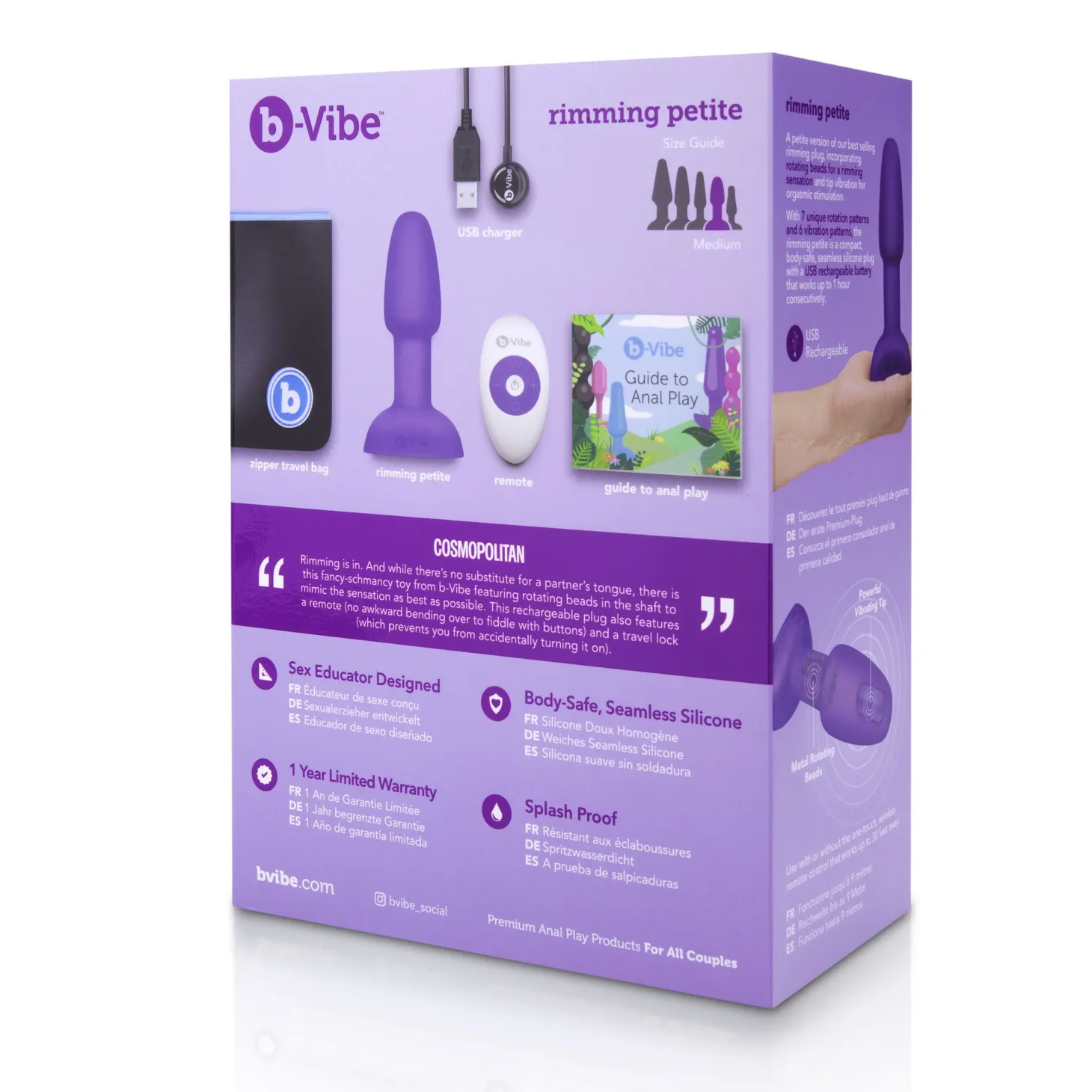 B-Vibe - Rimming Petite Remote Control Plug Purple