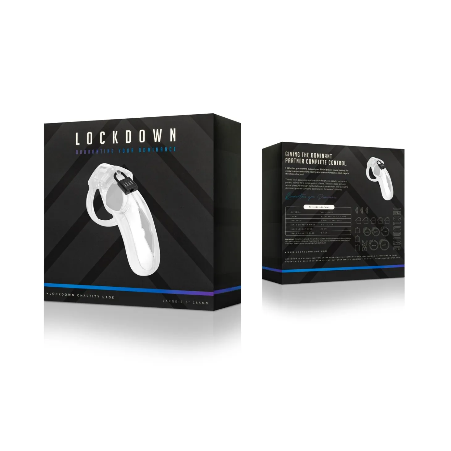 Cage de chasteté Lockdown Transparent - Grand